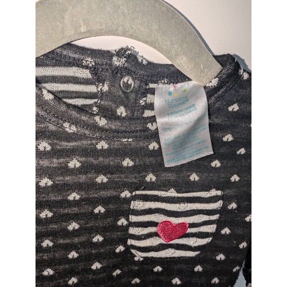 Black Polka Dot and Striped Shirt size 6-12 months - Picture 2 of 3